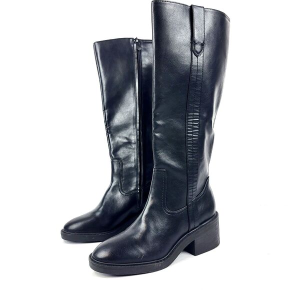 Splendid Vivie Knee High Boots Faux  Leather Black size 7M - Picture 1 of 15